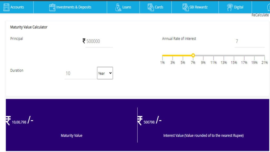 sbi fd intrest rate